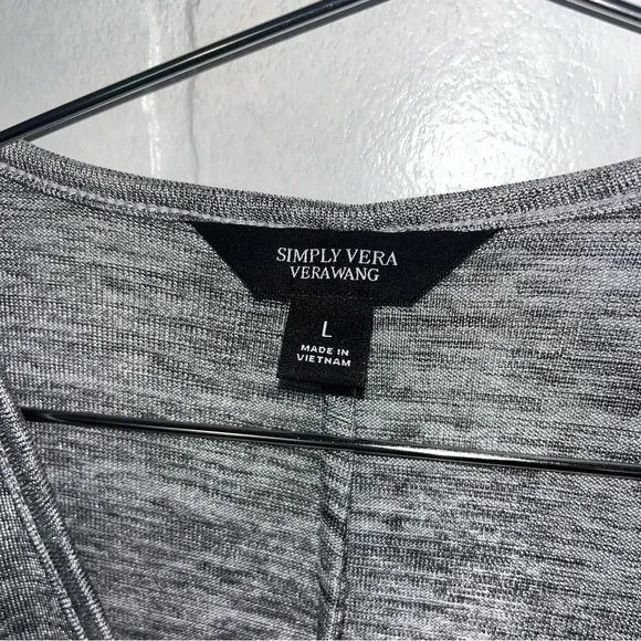 Simply Vera Vera Wang Womens Gray Ruched Sleeve Blouse Office Top Business Large - Picture 4 of 5
